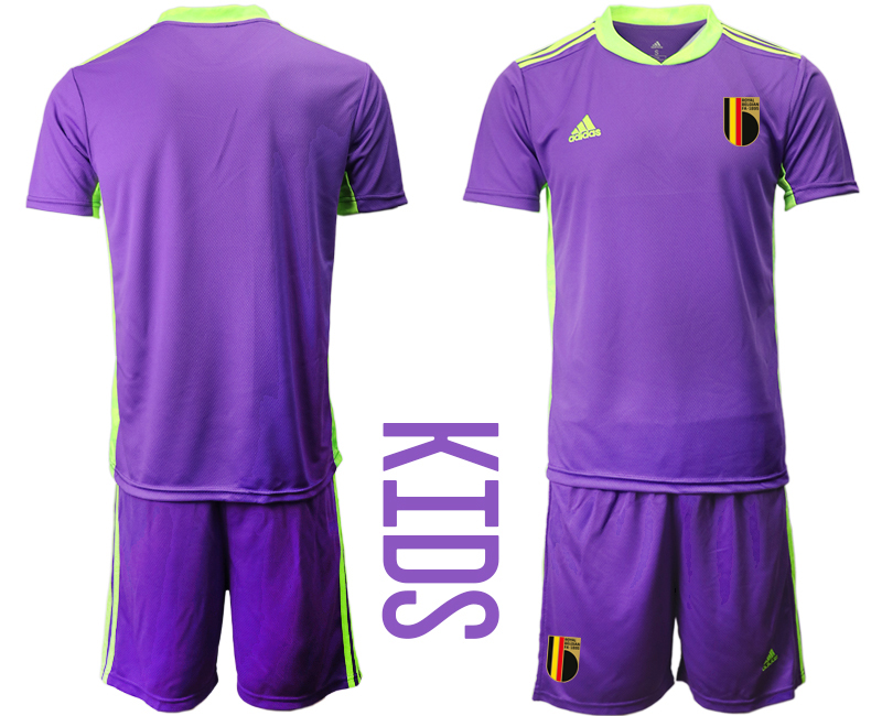 Youth 2021 European Cup Belgium purple goalkeeper Soccer Jersey->belgium jersey->Soccer Country Jersey